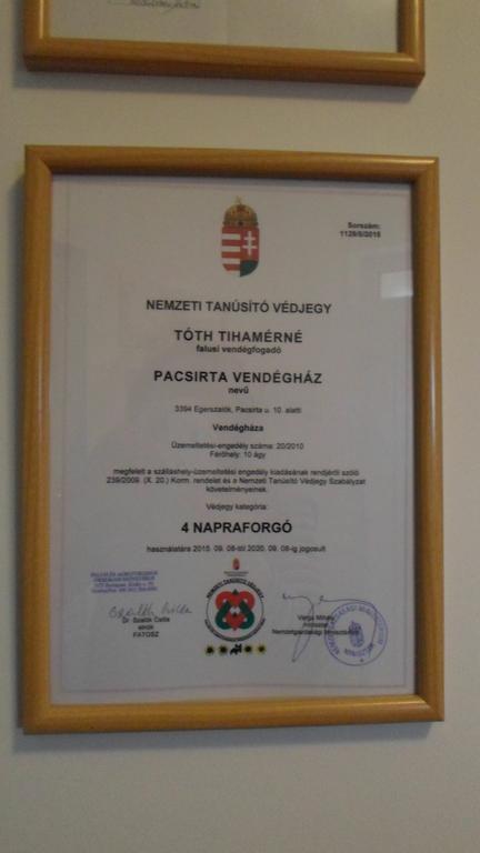 Pacsirta Vendégház Egerszalók Kültér fotó
